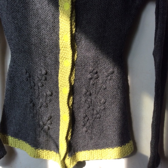 Hand Knit Alpaca Cardigan, Sz. S. - Picture 2 of 2